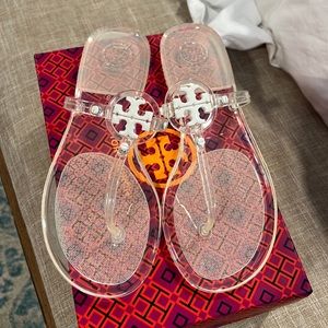Tory Burch Jelly Thong Sandals - clear/white size 8. Never worn
